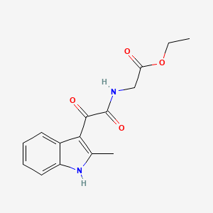 molecular formula C15H16N2O4 B2873330 ethyl 2-(2-(2-methyl-1H-indol-3-yl)-2-oxoacetamido)acetate CAS No. 130372-89-3