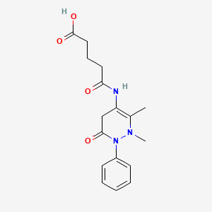 B2873332 5-[(2,3-Dimethyl-6-oxo-1-phenyl-1,2,5,6-tetrahydropyridazin-4-yl)amino]-5-oxopentanoic acid CAS No. 2109499-77-4