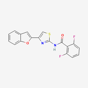 molecular formula C18H10F2N2O2S B2873351 N-[4-(1-benzofuran-2-yl)-1,3-thiazol-2-yl]-2,6-difluorobenzamide CAS No. 941918-55-4