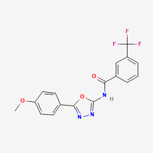 molecular formula C17H12F3N3O3 B2873374 N-[5-(4-methoxyphenyl)-1,3,4-oxadiazol-2-yl]-3-(trifluoromethyl)benzamide CAS No. 865286-59-5