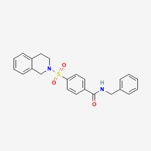 molecular formula C23H22N2O3S B2873376 N-benzyl-4-((3,4-dihydroisoquinolin-2(1H)-yl)sulfonyl)benzamide CAS No. 391876-80-5