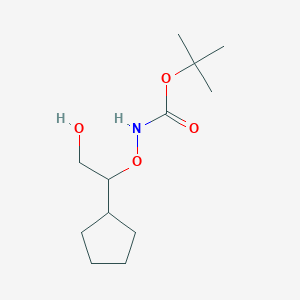 molecular formula C12H23NO4 B2873381 tert-butyl N-(1-cyclopentyl-2-hydroxyethoxy)carbamate CAS No. 1785573-86-5