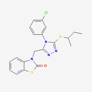 3-((5-(sec-butylthio)-4-(3-chlorophenyl)-4H-1,2,4-triazol-3-yl)methyl)benzo[d]thiazol-2(3H)-one