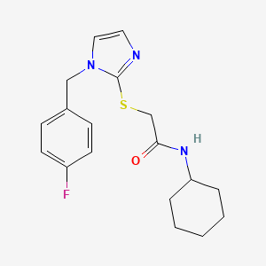 N-cyclohexyl-2-[1-[(4-fluorophenyl)methyl]imidazol-2-yl]sulfanylacetamide