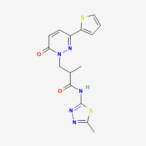 2-methyl-N-(5-methyl-1,3,4-thiadiazol-2-yl)-3-(6-oxo-3-(thiophen-2-yl)pyridazin-1(6H)-yl)propanamide