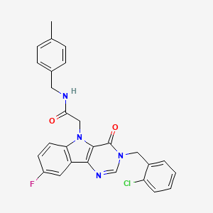 2-(3-(2-chlorobenzyl)-8-fluoro-4-oxo-3H-pyrimido[5,4-b]indol-5(4H)-yl)-N-(4-methylbenzyl)acetamide