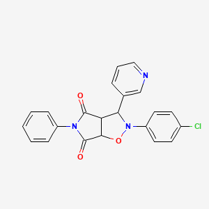 2-(4-chlorophenyl)-5-phenyl-3-(pyridin-3-yl)dihydro-2H-pyrrolo[3,4-d]isoxazole-4,6(5H,6aH)-dione