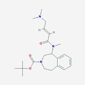 molecular formula C22H33N3O3 B2873438 Tert-butyl 5-[[(E)-4-(dimethylamino)but-2-enoyl]-methylamino]-1,2,4,5-tetrahydro-3-benzazepine-3-carboxylate CAS No. 2411336-56-4