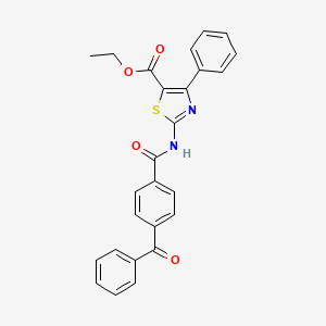 molecular formula C26H20N2O4S B2873446 ETHYL 2-(4-BENZOYLBENZAMIDO)-4-PHENYL-1,3-THIAZOLE-5-CARBOXYLATE CAS No. 312605-06-4