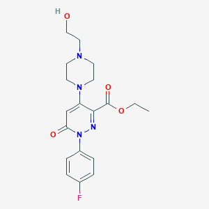Ethyl 1-(4-fluorophenyl)-4-(4-(2-hydroxyethyl)piperazin-1-yl)-6-oxo-1,6-dihydropyridazine-3-carboxylate