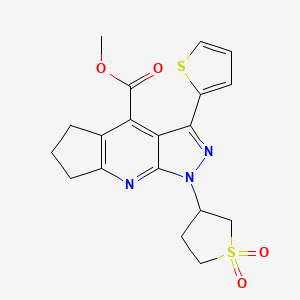Methyl 1-(1,1-dioxidotetrahydrothiophen-3-yl)-3-(thiophen-2-yl)-1,5,6,7-tetrahydrocyclopenta[b]pyrazolo[4,3-e]pyridine-4-carboxylate