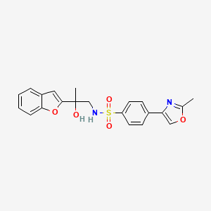 N-(2-(benzofuran-2-yl)-2-hydroxypropyl)-4-(2-methyloxazol-4-yl)benzenesulfonamide
