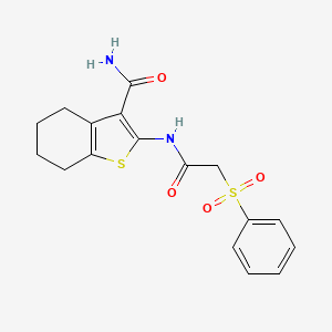 2-(2-(Phenylsulfonyl)acetamido)-4,5,6,7-tetrahydrobenzo[b]thiophene-3-carboxamide