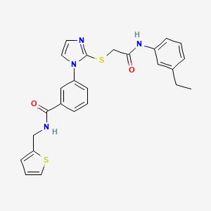3-(2-((2-((3-ethylphenyl)amino)-2-oxoethyl)thio)-1H-imidazol-1-yl)-N-(thiophen-2-ylmethyl)benzamide