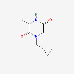 molecular formula C9H14N2O2 B2873522 1-(Cyclopropylmethyl)-3-methylpiperazine-2,5-dione CAS No. 1467589-14-5