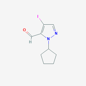 molecular formula C9H11IN2O B2873554 1-Cyclopentyl-4-iodo-1H-pyrazole-5-carbaldehyde CAS No. 2054953-23-8