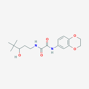 molecular formula C17H24N2O5 B2873558 N1-(2,3-dihydrobenzo[b][1,4]dioxin-6-yl)-N2-(3-hydroxy-4,4-dimethylpentyl)oxalamide CAS No. 1396808-11-9