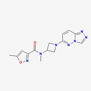 molecular formula C14H15N7O2 B2873584 N,5-dimethyl-N-(1-{[1,2,4]triazolo[4,3-b]pyridazin-6-yl}azetidin-3-yl)-1,2-oxazole-3-carboxamide CAS No. 2200040-29-3