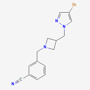 3-({3-[(4-bromo-1H-pyrazol-1-yl)methyl]azetidin-1-yl}methyl)benzonitrile
