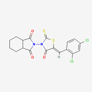 2-[(5Z)-5-[(2,4-dichlorophenyl)methylidene]-4-oxo-2-sulfanylidene-1,3-thiazolidin-3-yl]-3a,4,5,6,7,7a-hexahydroisoindole-1,3-dione