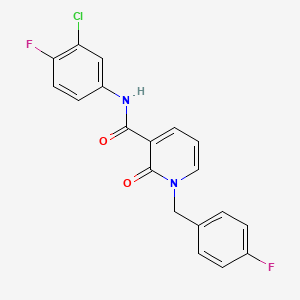 molecular formula C19H13ClF2N2O2 B2873594 N-(3-chloro-4-fluorophenyl)-1-[(4-fluorophenyl)methyl]-2-oxo-1,2-dihydropyridine-3-carboxamide CAS No. 946246-38-4