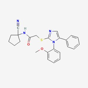 N-(1-cyanocyclopentyl)-2-[1-(2-methoxyphenyl)-5-phenylimidazol-2-yl]sulfanylacetamide