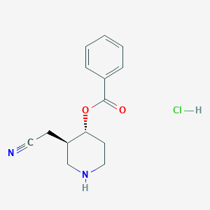[(3R,4R)-3-(Cyanomethyl)piperidin-4-yl] benzoate;hydrochloride