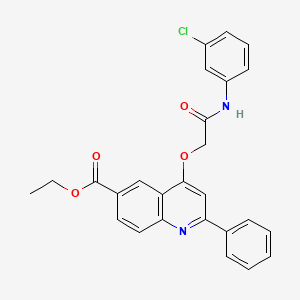 Ethyl 4-(2-((3-chlorophenyl)amino)-2-oxoethoxy)-2-phenylquinoline-6-carboxylate