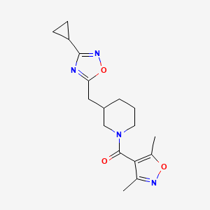 (3-((3-Cyclopropyl-1,2,4-oxadiazol-5-yl)methyl)piperidin-1-yl)(3,5-dimethylisoxazol-4-yl)methanone