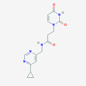 molecular formula C15H17N5O3 B2873618 N-((6-cyclopropylpyrimidin-4-yl)methyl)-3-(2,4-dioxo-3,4-dihydropyrimidin-1(2H)-yl)propanamide CAS No. 2189434-32-8