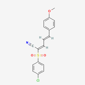 (2E,4E)-2-(4-chlorophenyl)sulfonyl-5-(4-methoxyphenyl)penta-2,4-dienenitrile