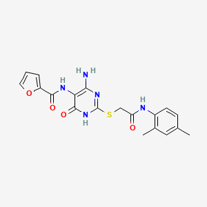 molecular formula C19H19N5O4S B2873630 N-(4-amino-2-((2-((2,4-dimethylphenyl)amino)-2-oxoethyl)thio)-6-oxo-1,6-dihydropyrimidin-5-yl)furan-2-carboxamide CAS No. 868226-02-2