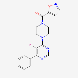 [4-(5-Fluoro-6-phenylpyrimidin-4-yl)piperazin-1-yl]-(1,2-oxazol-5-yl)methanone