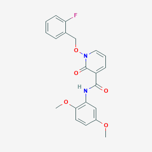 molecular formula C21H19FN2O5 B2873637 N-(2,5-dimethoxyphenyl)-1-[(2-fluorophenyl)methoxy]-2-oxo-1,2-dihydropyridine-3-carboxamide CAS No. 868679-08-7