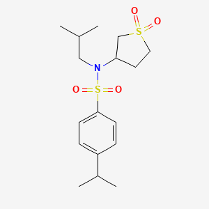 molecular formula C17H27NO4S2 B2873651 N-(1,1-dioxidotetrahydrothiophen-3-yl)-N-isobutyl-4-isopropylbenzenesulfonamide CAS No. 874787-92-5