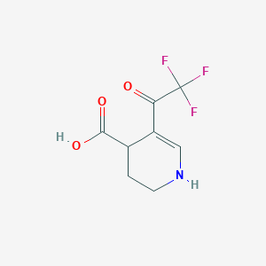 molecular formula C8H8F3NO3 B2873653 5-(Trifluoroacetyl)-1,2,3,4-tetrahydropyridine-4-carboxylic acid CAS No. 2241128-53-8