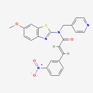(E)-N-(6-methoxybenzo[d]thiazol-2-yl)-3-(3-nitrophenyl)-N-(pyridin-4-ylmethyl)acrylamide