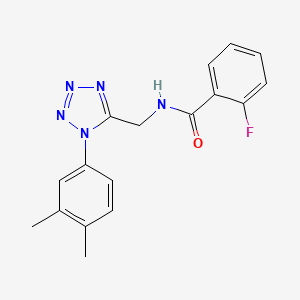 molecular formula C17H16FN5O B2873662 N-{[1-(3,4-dimethylphenyl)-1H-1,2,3,4-tetrazol-5-yl]methyl}-2-fluorobenzamide CAS No. 933001-78-6