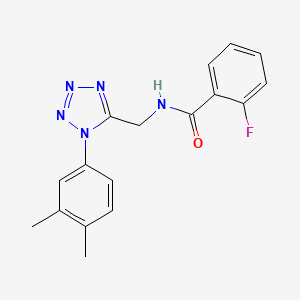N-((1-(3,4-dimethylphenyl)-1H-tetrazol-5-yl)methyl)-2-fluorobenzamide