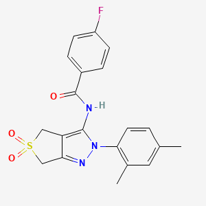 N-(2-(2,4-dimethylphenyl)-5,5-dioxido-4,6-dihydro-2H-thieno[3,4-c]pyrazol-3-yl)-4-fluorobenzamide