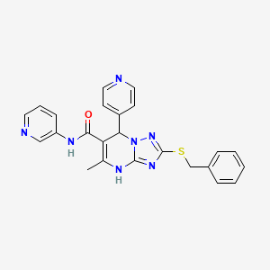 2-(benzylsulfanyl)-5-methyl-N-(pyridin-3-yl)-7-(pyridin-4-yl)-4H,7H-[1,2,4]triazolo[1,5-a]pyrimidine-6-carboxamide