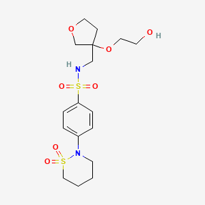 4-(1,1-dioxido-1,2-thiazinan-2-yl)-N-((3-(2-hydroxyethoxy)tetrahydrofuran-3-yl)methyl)benzenesulfonamide
