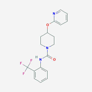 molecular formula C18H18F3N3O2 B2873695 4-(pyridin-2-yloxy)-N-(2-(trifluoromethyl)phenyl)piperidine-1-carboxamide CAS No. 1421495-11-5