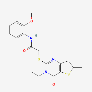 2-[(3-ethyl-6-methyl-4-oxo-6,7-dihydrothieno[3,2-d]pyrimidin-2-yl)sulfanyl]-N-(2-methoxyphenyl)acetamide