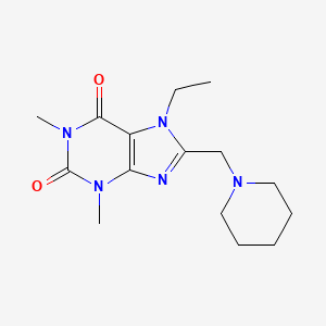 molecular formula C15H23N5O2 B2873709 7-Ethyl-1,3-dimethyl-8-(piperidin-1-ylmethyl)purine-2,6-dione CAS No. 876709-55-6