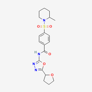 4-((2-methylpiperidin-1-yl)sulfonyl)-N-(5-(tetrahydrofuran-2-yl)-1,3,4-oxadiazol-2-yl)benzamide