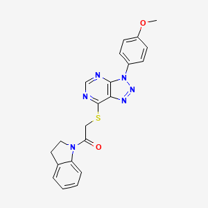 1-(2,3-Dihydroindol-1-yl)-2-[3-(4-methoxyphenyl)triazolo[4,5-d]pyrimidin-7-yl]sulfanylethanone