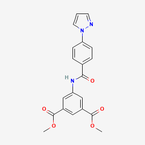 1,3-dimethyl 5-[4-(1H-pyrazol-1-yl)benzamido]benzene-1,3-dicarboxylate