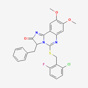 3-benzyl-5-[(2-chloro-6-fluorobenzyl)sulfanyl]-8,9-dimethoxyimidazo[1,2-c]quinazolin-2(3H)-one
