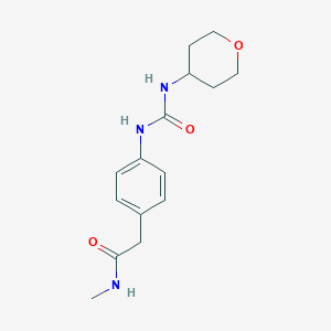 molecular formula C15H21N3O3 B2873739 N-methyl-2-(4-{[(oxan-4-yl)carbamoyl]amino}phenyl)acetamide CAS No. 2034621-21-9